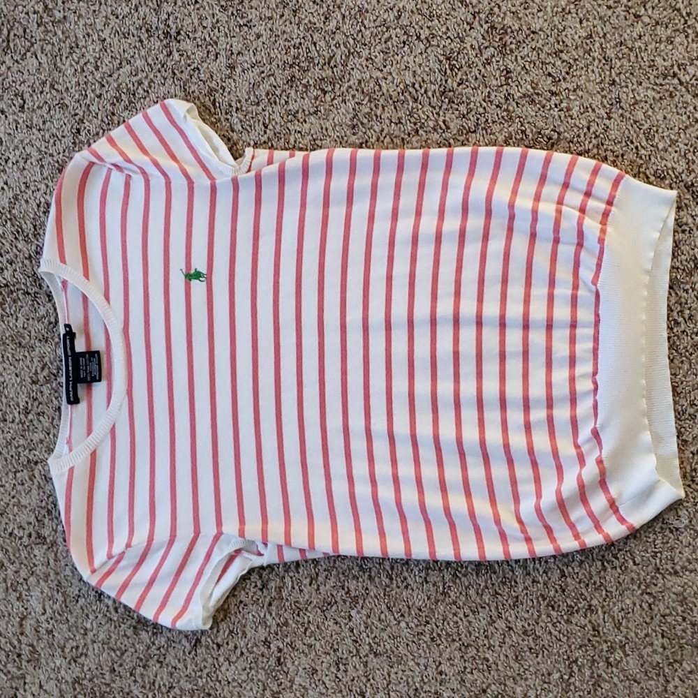 Striped polo short sleeve top